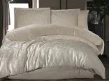 Pościel z satyny bawełnianej Jacquard 160x200 Payava 2 Luxury Jasny Beż